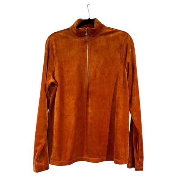 Snowskins Womens Microfleece Quarter Zip Pullover Rare Color Persimmon New XL - Picture 3 of 8